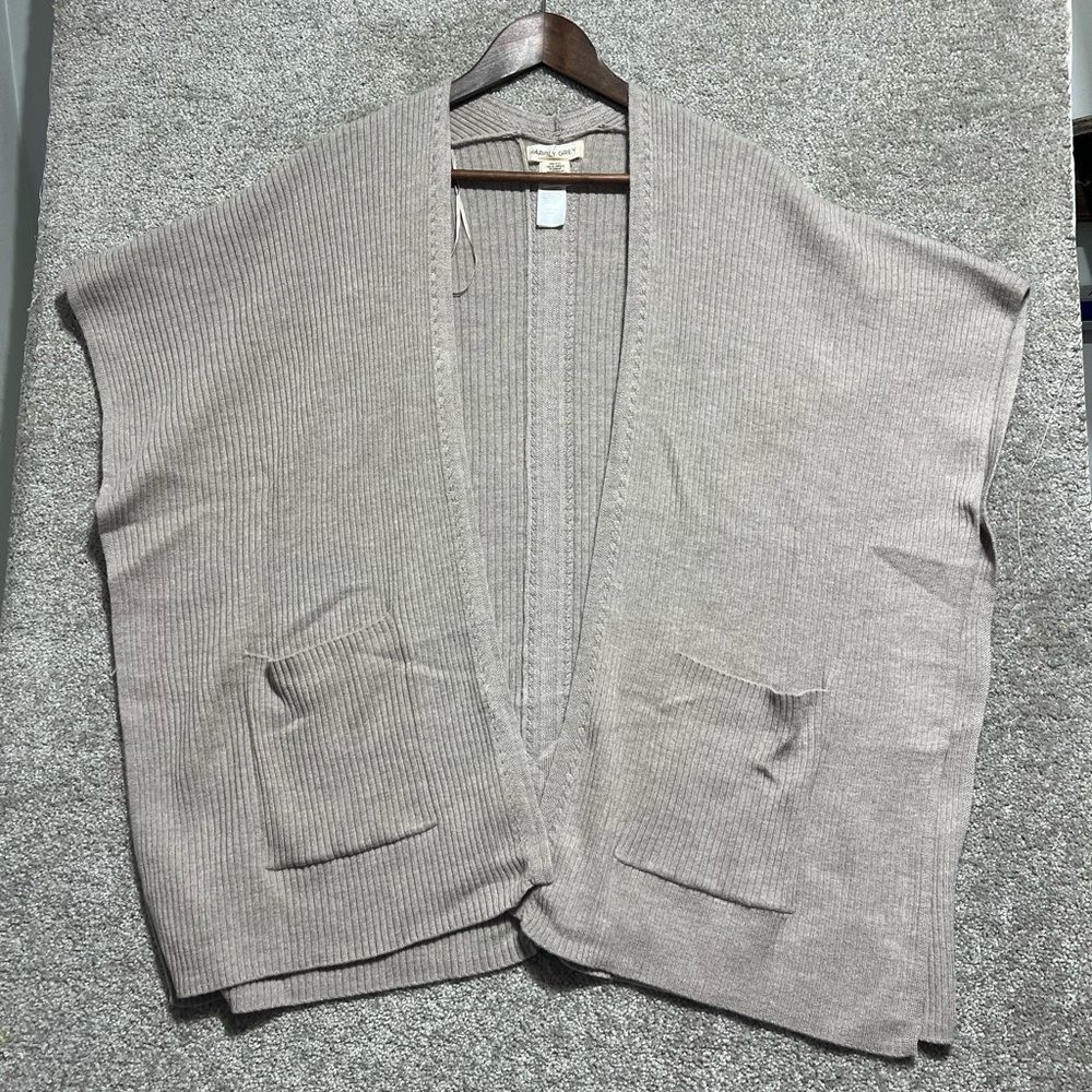 Happily Grey Extra Fine Merina Wool Open Front Sweater Cardigan Size One Size